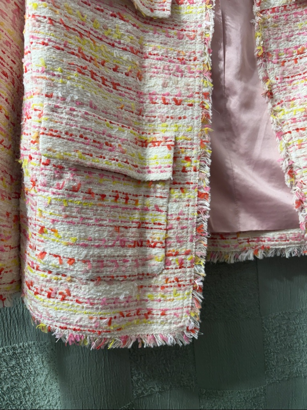 kate spade Pink Multi Bouclé Fringe Jacket - Picture 5 of 9